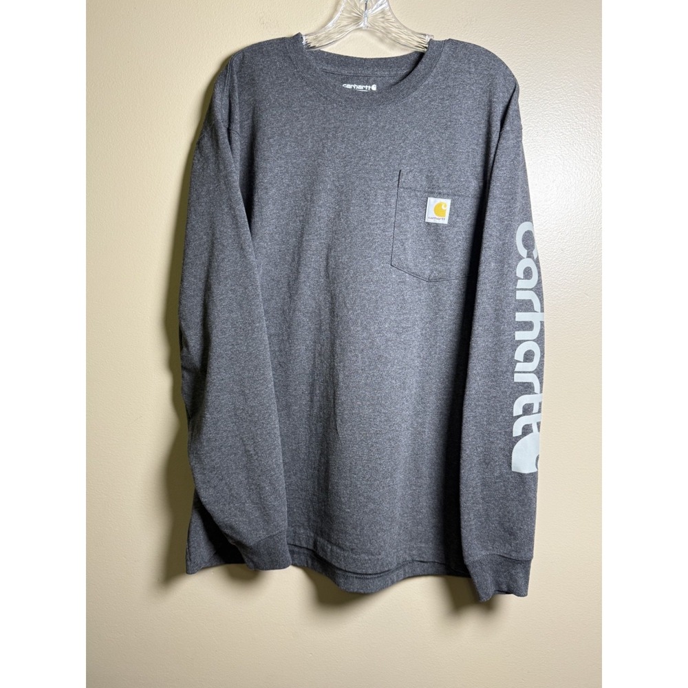 Carhartt Loose Fit Long-Sleeve Pocket T-Shirt Dark Heather Gray Size L